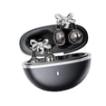 thumbnail image 1 of Auriculares con clip y estilo abierto, con puente en forma de C y pendientes de lazo para uso diario en el trabajo, oficina y festivales. Negro, 1 of 8