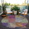 thumbnail image 6 of Addison Rugs Chantille Indoor/Outdoor Transitional Patchwork Copper Washable Round Rug, 8' x 8', 6 of 6