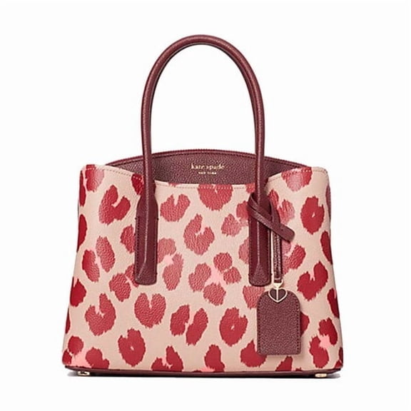 Kate Spade Margaux leopard medium satchel,Pink Multi