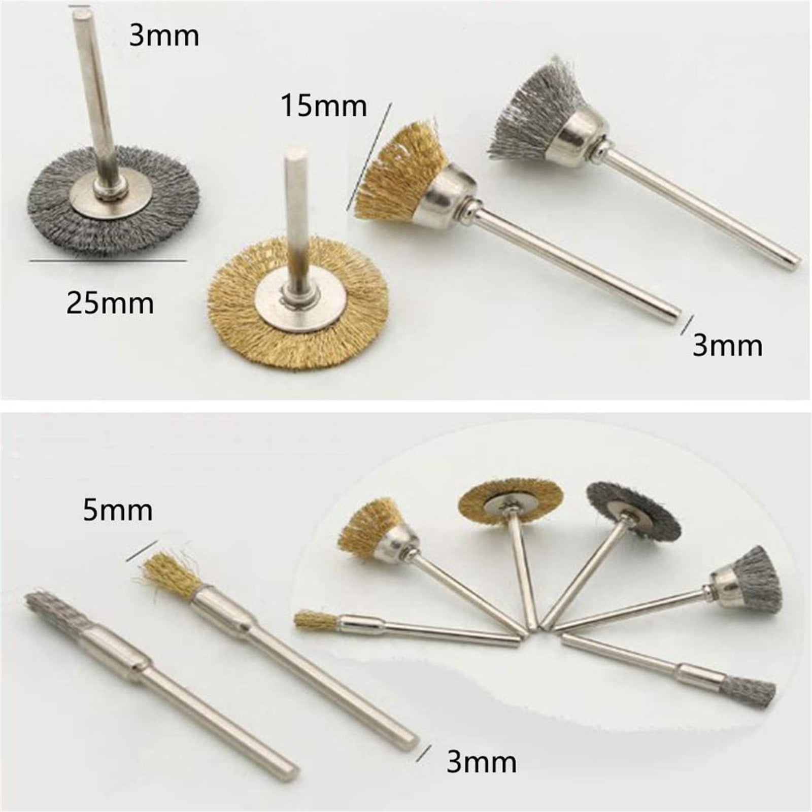 36 Pcs Wire Brushes Set For Power Tools - Brass & Steel Cup, Wheel, Pen Shapes For Rust, Paint Removal, Deburring