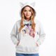 thumbnail image 3 of Pop cazadora para niña Demon Hunters Women's Fashion Cat-Ear Crop Top Hooded Sweatshirt （White）, 3 of 4