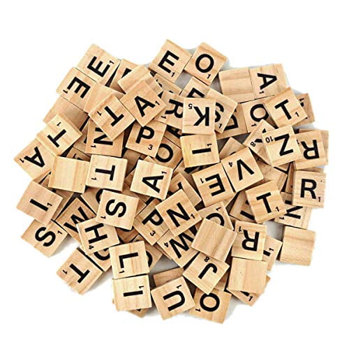 100pcs Scrabble Tiles Plastic A-Z Letters Crafts Arts Frames Family Tree Logo 