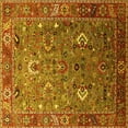 thumbnail image 1 of Ahgly Company Machine Washable Indoor Square Oriental Yellow Industrial Area Rugs, 8' Square, 1 of 4