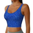 thumbnail image 2 of Rateoe Blue Circles Mosaic Print Womens' Sports Bras Scoop Neck Sports Vest- Padded U Back Seamless High Impact Support, 2 of 7