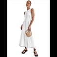 thumbnail image 3 of Vestido Camisero Sin Mangas para Mujer, de Verano, de Punto Acanalado en Contraste, Maxivestidos. S, 3 of 10