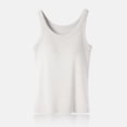 thumbnail image 6 of Ribbed Cotton Tank Top with Built in Bra for Women Shelf Bra Camisole Tops Workout Tops Cami Bra Padded Tank Top Sports Bras White XL, 6 of 6