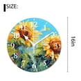 thumbnail image 2 of 16 Inch Wall Clock Battery Operated Silent Clock Decorative for Office, Kitchen, Outdoor, Living Room，Helianthus Sunflower Creative, 2 of 4