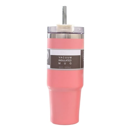 

Gwong 1Pcs/600ML Water Flask with Lid Food Grade BPA Free Straw Design Vacuum Cup Household Supplies