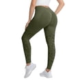 thumbnail image 2 of TGPMGRZ High Waisted Tummy Control Leggings for Women Lifting Lace Cut Out Yoga Pants Soft Comfort Gym Workout Leggings Green Size M, 2 of 4