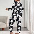 thumbnail image 4 of Plus Size Cute Pajamas for Women Set Crew Neck Pumpkin Ghost Graphic Sleepwear Long Sleeve Pjs Halloween Outfits Black 4XL, 4 of 5