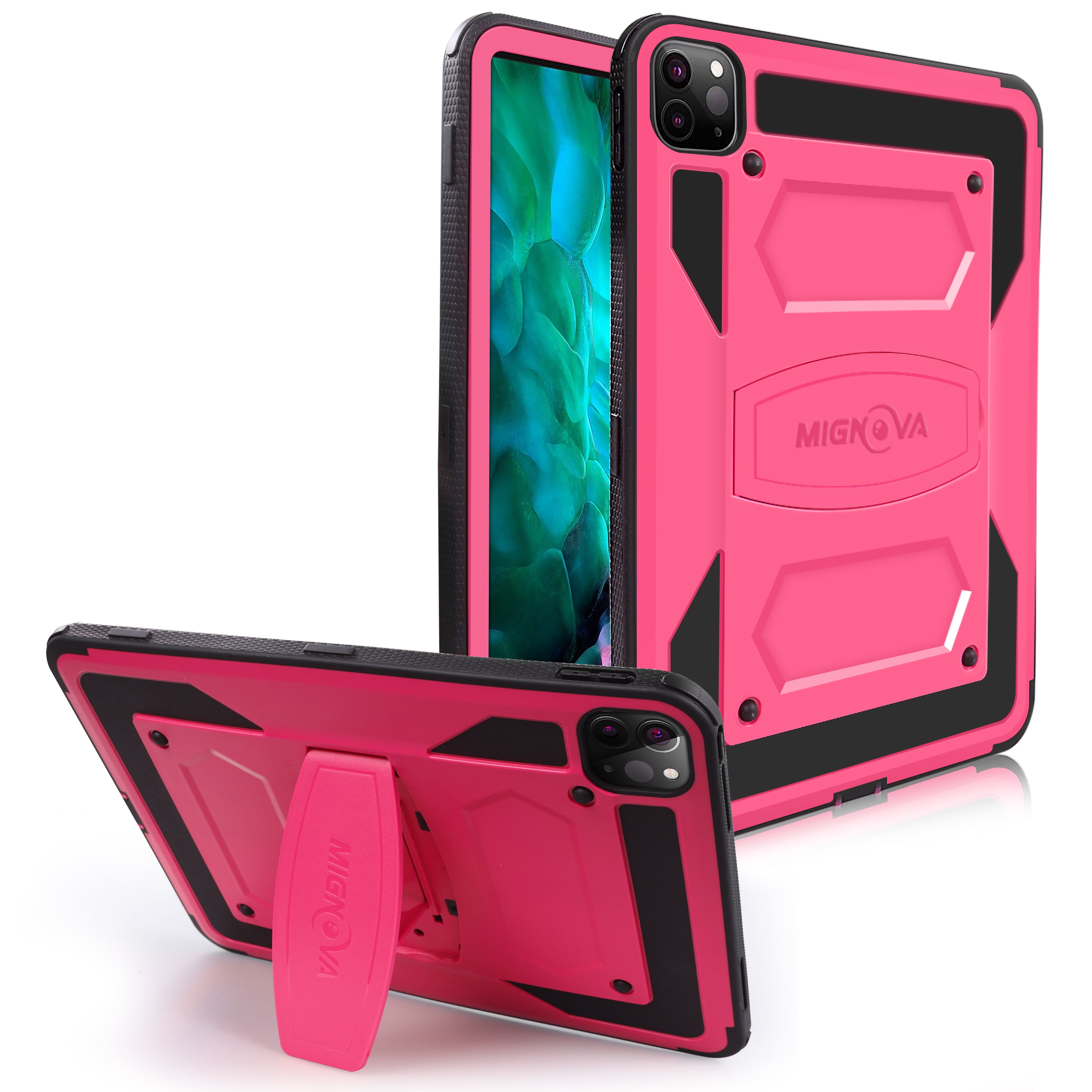 Mignova For Ipad Pro 12 9 Inch 21 Case Lightweight Shockproof Rugged Cover With Kickstand Protective Full Body Rugged Cover Kids Friendly For Apple Ipad Pro 12 9 21 Pink Walmart Com