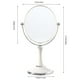 thumbnail image 3 of Espejo de maquillaje plegable ajustable con giro de 360° - Doble cara con aumento 1x/3x, espejo portátil de tocador de escritorio con soporte para afeitado y cosméticos, blanco, 3 of 8