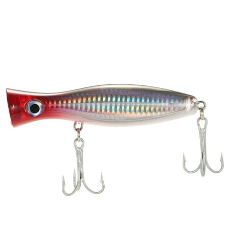 12cm / 45g Large Popper Lure Artificial Seal Lure 3D Eyes Hard Popper Fishing Lure with Hooks and Ring for Saltwater (Best Artificial Lures For Redfish)