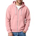 thumbnail image 2 of Lumtrix Zip Up Hoodie Men Long Sleeve Solid Color Plain Hooded Sweatshirts Casual Fall Spring Winter Track Jackets Pink XL, 2 of 5