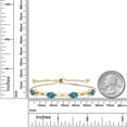 thumbnail image 2 of Gem Stone King 4.02 Ct London Blue Topaz E-F Lab Grown Diamond 18K Yellow Gold Plated Silver Bracelet for Women, 2 of 3