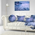 thumbnail image 3 of Designart Calm Time Lapse on Beach at Sunset - Seashore Throw Pillow - 12x20, 3 of 5