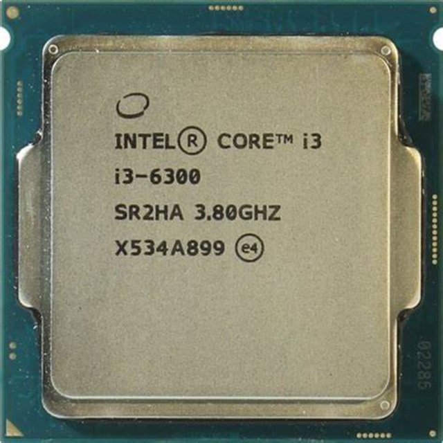 CPU Intel Core i3 6300 3,8 GHz, 2 núcleos, 4 hilos, 14 nm, LGA 1151