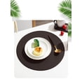 thumbnail image 3 of WNFJR Round Faux Leather Placemat - Solid Color for Kitchen Table and Coffee Mats, Easy to Clean (Set of 1), 3 of 5