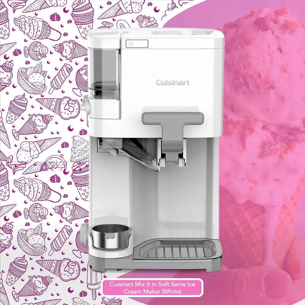 Free Shipping Cuisinart Mix It In Soft Serve Automatic 1.5 Quart Ice Cream Maker White with Containers 2 Pack Walmart