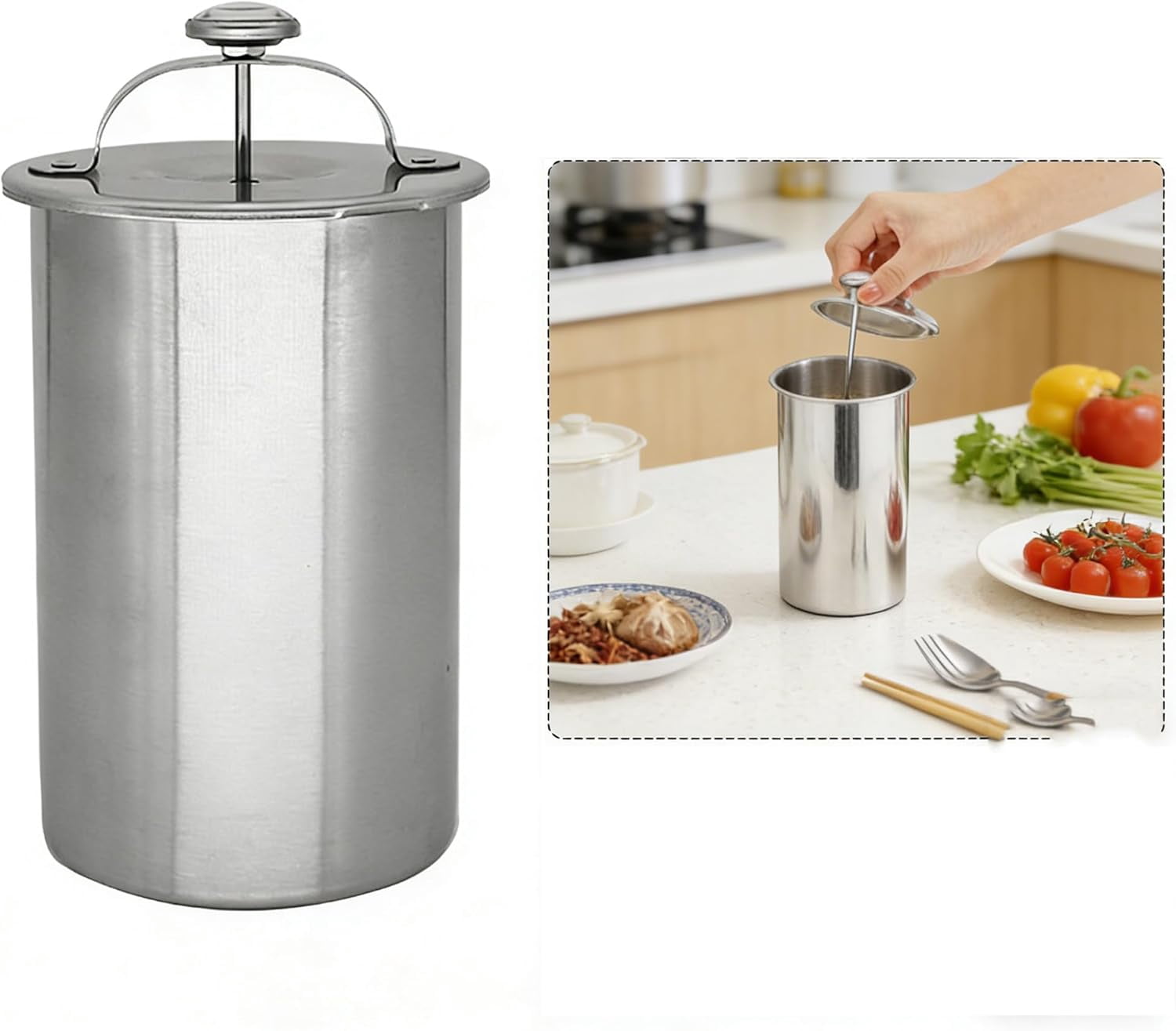 2026 Upgrade Stainless Steel Deli Meat Press with Thermometer & Spring Mechanism, Lunch Meat Press Mold for Deli Meats, Deli Meat Press Stainless Steel, for Home Cooking (2, Silver)