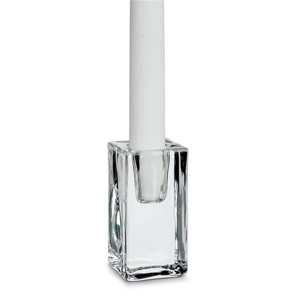 Abbott Collection AB-27-EUCLID 3 in. Tall Block Taper Holder, Clear