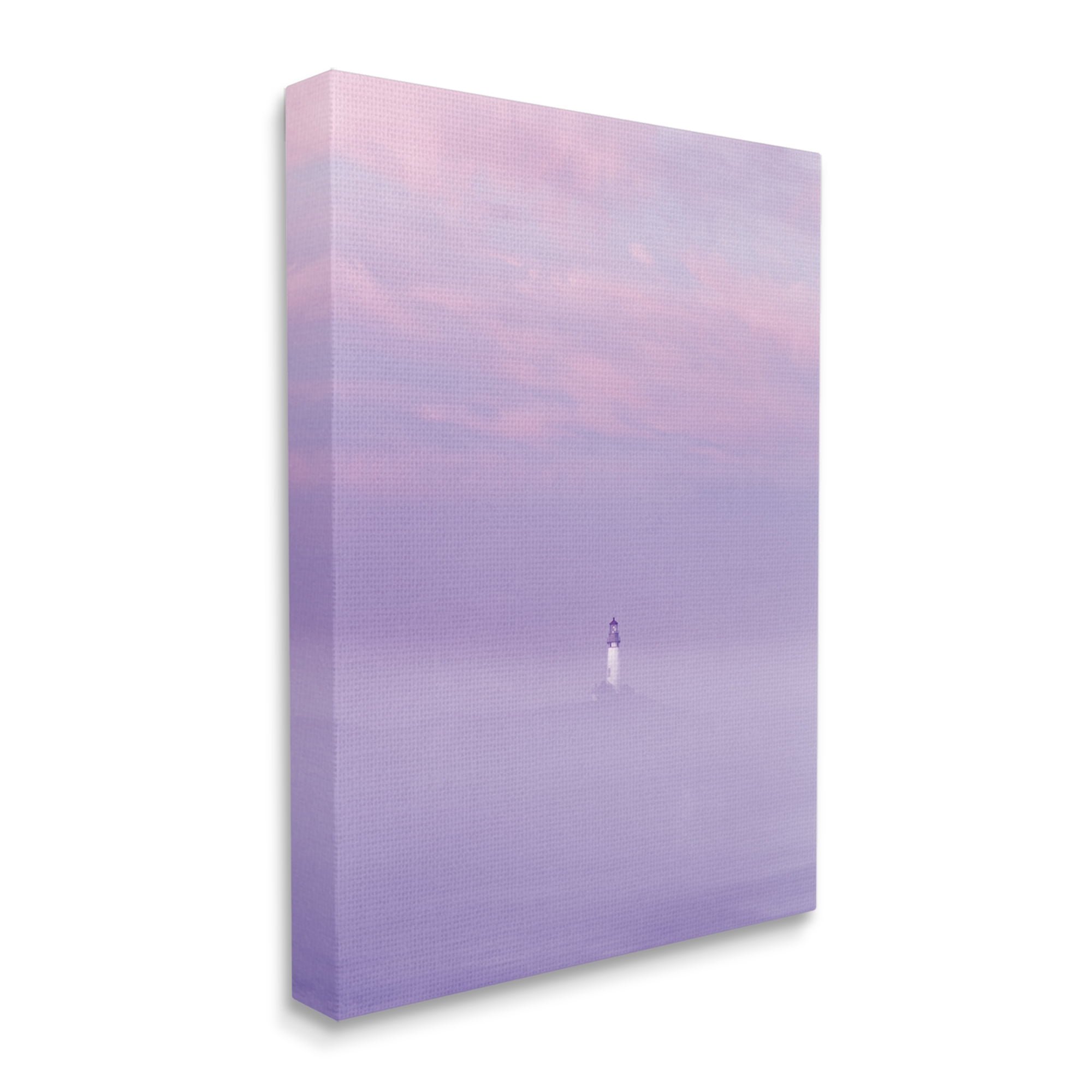 Stupell Industries Foggy Purple Lighthouse Nature Photography Gallery Wrapped Canvas Print Wall Art, 36 x 48