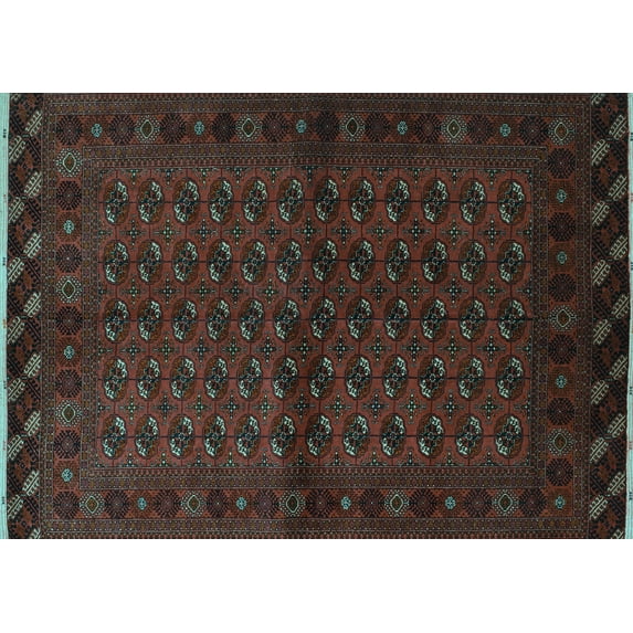 Ahgly Company Indoor Rectangle Southwestern Light Blue Country Area Rugs, 7' x 10'