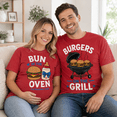 thumbnail image 4 of Custom Pregnancy Announcement Comfort Colors Shirts, Bun In The Oven Burgers On The Grill Tee Set, BBQ Baby Shower Gift For New Parents, 4 of 7
