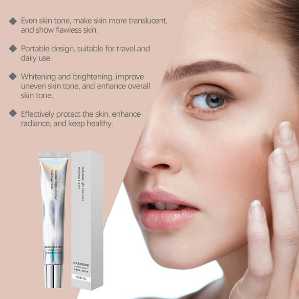Cremas e hidratantes. Crema de maquillaje facial resistente al agua y de larga duración. Corrige imperfecciones e ilumina el tono antes del maquillaje. 30 g.
