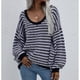 thumbnail image 4 of Suéter Holgado de Cuello Redondo, Larga, Hombros Descubiertos, Tejido Liso, para Mujer, para Otoño. Negro L, 4 of 7