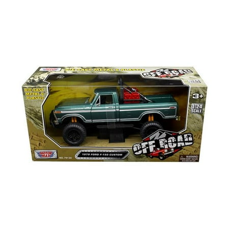 Off Road Truck - 1979 Ford F-150 Custom Pickup Truck Off Road Green 1/24 Diecast Model by Motormax