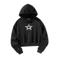 thumbnail image 2 of Sudaderas con capucha con cordón para mujer, jersey de manga larga, sudadera recortada, Top corto cómodo y suave a la moda para entrenamiento de viaje L, 2 of 8