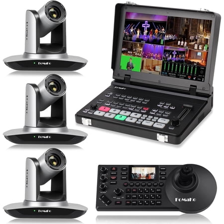 FoMaKo 20x Optical Zoom AI Auto Tracking 1080P Video Camera Bundle(BH402 + M5+FMK12UH Pro)