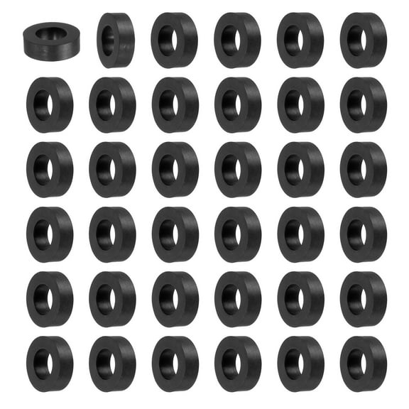 Uxcell 36 Pack Rubber Spacers 16mm OD x 8.5mm ID x 5mm Thick Round Anti Vibration Spacer Rubber Bushing Grommets Thick Rubber Washers for Home Car Accessories