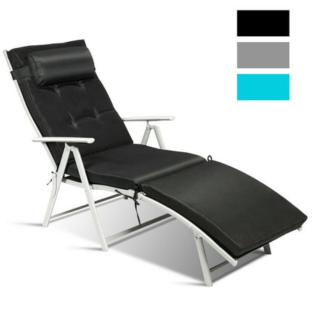 Costway Outdoor Folding Chaise Lounge Chair W Cushion Black Canada Costway Outdoor Folding Chaise Lounge, Chaise Lounge Outdoor Foldable