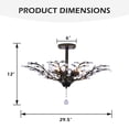 thumbnail image 3 of 30-inch Vintage Crystal Chandelier - 5-Light Antique Iron Floral Ceiling Fixture with 6" Ceiling Canopy & E12 Sockets for Dining Room etc, 3 of 10