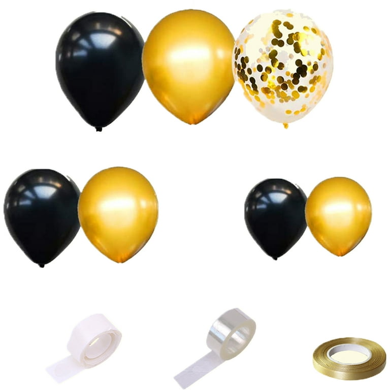 Black and gold backdrop  Birthday decorations, Grad party decorations,  Balloon decorations