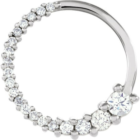 - 14k White Gold 1/5 Ct Diamond Circle Journey Pendant