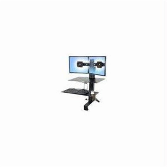 Workfit-S Sit-Stand Workstation For Dual Displays  With Worksurface And Large Ke