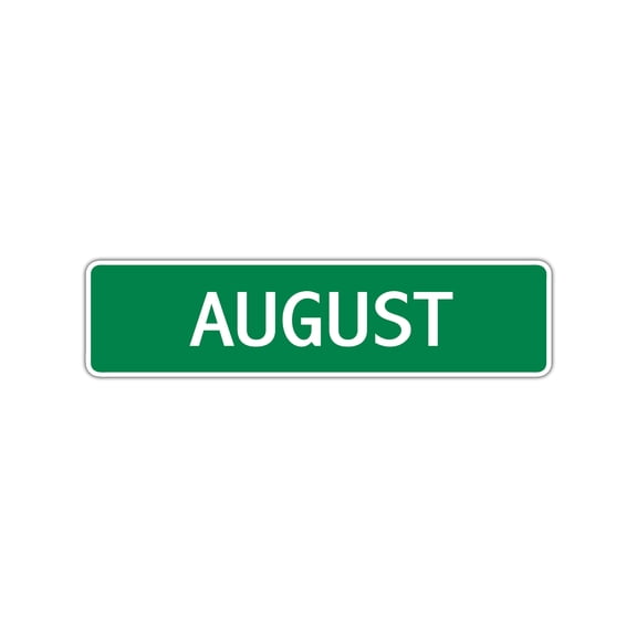 August Boys Letter Printed Plaque Decoration Label Indoor Outdoor Children Name Wall Novelty Aluminum Sign 4"x13.5"
