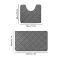 thumbnail image 3 of Vacemry Bathroom Toilet Rug Set 2-Piece, Non Slip U-Shape Latex Bath Mat, Absorbent Quick-Dry Floor Carpet, Velvet Fleece Bathroom Rugs For Toilet Shower Tub Washable Decor, 3 of 6