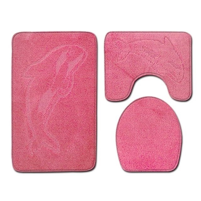 VONKY 3piece Non-Slip Chenille Bath Rug Easy To Clean Anti-slip Comfortable Eco-friendly Multi-functional PJ210611-B004 2Set