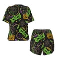 thumbnail image 5 of Lsque Carnival Mardi Gras3 Women's Short-Sleeved Pajama Set - 2 Piece Soft and Lightweight Sleepwear Set-3X-Large, 5 of 9
