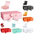 thumbnail image 2 of Alician Strong Cardboard Folding Gift Box With Magnetic Buckle Ribbon Exquisite Solid Color Clamshell Present Packaging Tools (27x19x8cm), 2 of 9