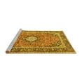 thumbnail image 2 of Ahgly Company Machine Washable Indoor Square Persian Yellow Traditional Area Rugs, 3' Square, 2 of 4