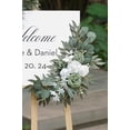 thumbnail image 5 of 2-Pack Sage Green & White Wedding Flower Swag Set, Large: 35.43"L x 14.56"W, Small: 24.80"L x 12.99"W, Artificial Flowers for Wedding Arch, Ceremony, Table Centerpieces, Wall Hanging, 5 of 9