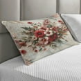 thumbnail image 2 of Ambesonne Flowers Quilted Pillowcover, Tender Floral Marble Print, 36" x 20", Pale Ruby and Laurel Green, 2 of 2