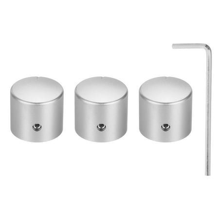 Uxcell 3 Pcs Aluminium Potentiometer Knobs 1/4 (6mm) Universal Volume Tone Control Knobs for Guitar Bass 15/16 Silver