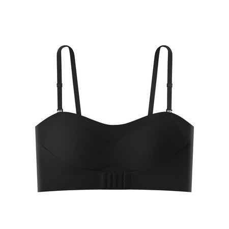 

Profit Women Seamless Intimates Push up Bra Lingerie Lady Skin-friendly Bralette Female Adjustable Elastic Simple Design Brassiere Black L