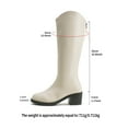 thumbnail image 4 of Viluyesy Womens Mid-Calf Boots, Back Zipper Round Toe Faux PU Leather Classic Knee High Comfort Boots Beige US6, 4 of 9